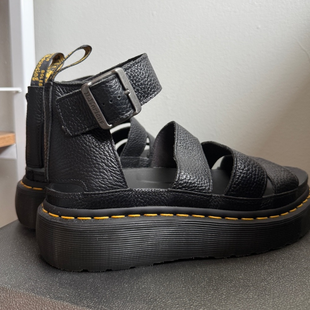 Dr. Martens Black Platform Sandals with Chunky Sole